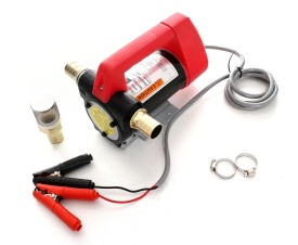Pompa electrică portabilă 24V pentru transfer motorină, ulei și kerosen KraftDele KD1169, cu filtru extern