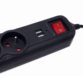 Prelungitor electric KraftDele KD4031 cu 3 prize, 2 porturi USB și cablu 1,5 m, cu protecție la suprasarcină - Img 6