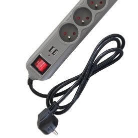 Prelungitor electric KraftDele KD4034, 3 m, cu 5 prize și 2 porturi USB, protecție la suprasarcină - Img 3
