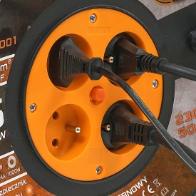 Prelungitor electric pe tambur 25 m cu 4 prize, cablu cupru 3x1 mm² și protecție termică MaxRom - Img 8