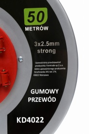 Prelungitor electric pe tambur KraftDele KD4022, 50 m, 4 prize 230 V cu împământare, cablu 3x2,5 mm, pentru grădină și atelier - Img 11
