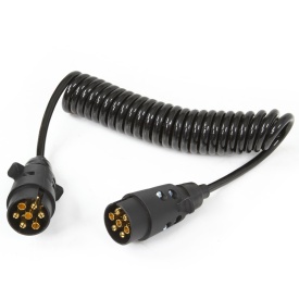 Prelungitor spiral pentru remorcă Mar-Pol 3 m, 7 pini, 12V, cu 2 mufe masculine pentru conexiune sigură - Img 3