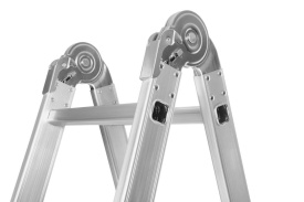 Scară articulată din aluminiu cu platformă KraftDele KD4070, 4x3 trepte, înălțime maximă 346 cm - Img 7