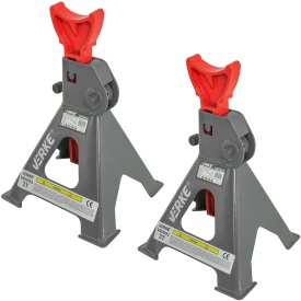 Set capre auto atelier VERKE 3T, 2 bucăți, cu blocare pe clichet și înălțime reglabilă 285-425 mm - Img 3