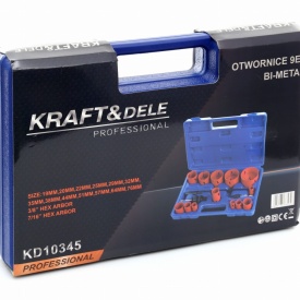 Set carote bimetalice HSS KraftDele KD10345, 17 piese, pentru metal, lemn, plastic și gips-carton, cu valiză - Img 9