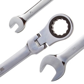 Set chei combinate fixe-inelare cu clichet Mar-Pol, 22 piese, 6-32 mm, capete articulate, în valiză din plastic - Img 2