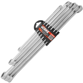 Set chei inelare lungi MaxRom, 6 piese, din oțel crom-vanadiu, finisaj satinat, cu suport din plastic pentru atelier și service - Img 2