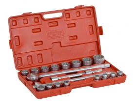 Set chei tubulare hexagon dublu cu antrenor 21 piese, 3/4", 19-50mm KraftDele KD305