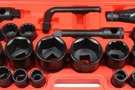 Set chei tubulare Mar-Pol 26 piese, 3/4 inch și 1 inch, 6 și 12 colțuri, pentru atelier auto și lucrări grele - Img 3