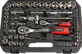 Set chei tubulare și biți Mar-Pol Professional 108 piese din oțel CrV, cu 2 clicheturi 1/2 și 1/4, în valiză - Img 10