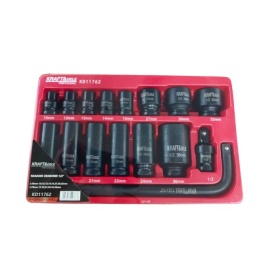 Set de 16 chei impact tubulare de la 10 la 36mm lungimi de 38 si 78mm si patrat de 1/2" cu extensie tip L B-11762