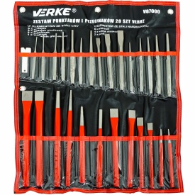 Set profesional 28 piese dălți, punctatoare și dornuri MaxRom, cu husă pentru atelier, service auto și lucrări de precizie - Img 2