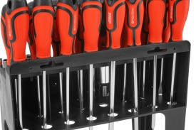 Set profesional de șurubelnițe și biți 100 piese MaxRom, cu suport de organizare și mâner ergonomic antiderapant - Img 6
