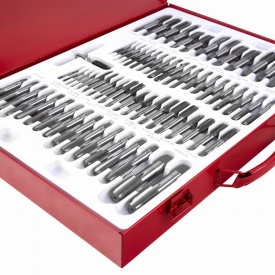Set profesional filiere și tarozi 110 piese KraftDele KD10250, în valiză metalică, pentru refacerea și realizarea filetelor - Img 6