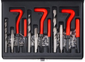 Set profesional pentru reparat filete 88 piese M6-M10 MaxRom, cu inserții filetate, burghie și tarozi HSS - Img 3