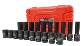 Set tubulare de impact 1/2 inch MaxRom, lungi și scurte, 20 piese, 10-19 mm, oțel crom-molibden pentru service și vulcanizare - Img 2