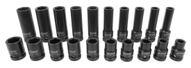 Set tubulare de impact 1/2 inch MaxRom, lungi și scurte, 20 piese, 10-19 mm, oțel crom-molibden pentru service și vulcanizare - Img 12