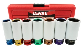 Set tubulare de impact 1/2 pentru jante din aluminiu, 7 piese, protecție pentru jantă, MaxRom V86101 - Img 6