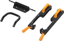 Suport profesional pentru ferăstrău staționar Kraft&Dele KD11873 – Extensibil 216 cm, Picioare pliabile, Role de ghidare și Roți de transport - Img 11
