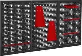 Tablă perforată pentru scule KraftDele KD11895, panou metalic de perete 120x60 cm pentru atelier, garaj și organizare eficientă - Img 3
