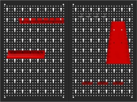 Tablică metalică perforată pentru scule KraftDele KD11896, montaj pe perete, 80 x 60 cm, cu suporturi și cârlige incluse - Img 2