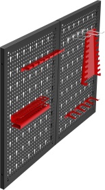 Tablică metalică perforată pentru scule KraftDele KD11896, montaj pe perete, 80 x 60 cm, cu suporturi și cârlige incluse - Img 12