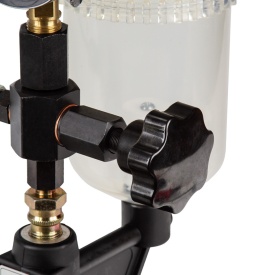 Tester pentru capete de injectoare diesel Mar-Pol M57686, 0-600 bar, cu manometru, rezervor și 2 adaptoare - Img 4