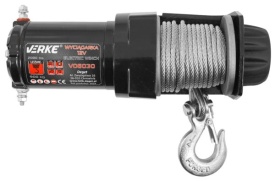 Troliu electric auto 12V 2000 lbs cu cablu de oțel 12 m, frână automată și comandă pe fir, MaxRom V06030 - Img 10