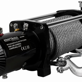 Troliu electric auto 12V KraftDele KD1564, 9500 lbs / 4300 kg, cu cablu de oțel, telecomandă fir și wireless, husă inclusă