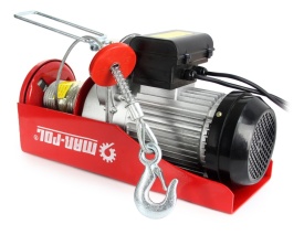 Troliu electric cu cablu Mar-Pol M80793, 500 kg / 999 kg cu scripete, 1300 W, cablu 12 m, alimentare 230 V - Img 4