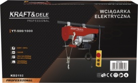 Troliu electric KraftDele KD2192 230V 1350W, capacitate ridicare 500/1000 kg, cu telecomandă și cablu de oțel - Img 11