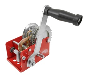 Troliu manual cu cablu VERKE 816 kg, cu manivelă, clichet de siguranță și cablu de 10 m pentru tractare și tensionare - Img 3