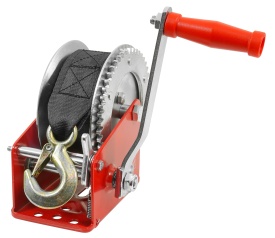 Troliu manual cu manivelă 850 kg, bandă 10 m și cârlig cu siguranță, pentru tractare, tensionare și fixare, MaxRom V87248 - Img 2