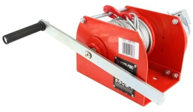 Troliu manual cu sufă 500kg MAR-POL M80745 – lungime cablu 40m, diametru 6.3mm, cârlig cu siguranță - Img 6