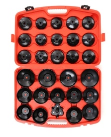 Trusă chei pentru filtre de ulei KraftDele KD10502, set complet cu capete, cheie reglabilă și adaptor, pentru service auto