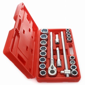 Trusă chei tubulare mari 3/4 KraftDele KD304, 21 piese hexagonale pentru service auto, utilaje și lucrări grele - Img 3