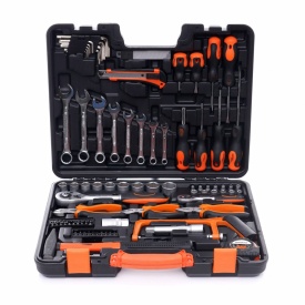 Trusă de scule KraftDele KD10466, 89 piese, cu valiză de transport, chei, tubulare, biți, clești și accesorii - Img 2