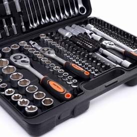 Trusă de scule KraftDele KD10470, 219 piese, cu chei tubulare, biți și accesorii, în valiză pentru atelier și garaj - Img 4