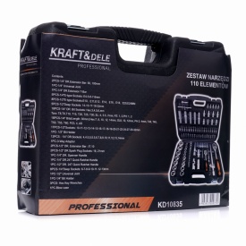Trusă de scule KraftDele KD10835, 101 piese, cu tubulare, biți, clichet și valiză de transport pentru atelier și garaj - Img 9