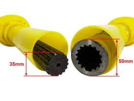 Wălek de transmisie cardanic Mar-Pol 70 cm, telescopic 70-90 cm, cu frez 20 mm și protecție din plastic - Img 5