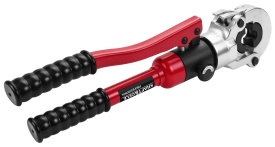 Zaciskarka hidraulică manuală pentru țevi PEX 12T 16-32 mm KraftDele KD5678, cu 11 seturi de bacuri - Img 2
