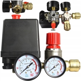 ⚙️ Presostat compresor aer cu 2 căi, cuple rapide și supapă cu reglaj al presiunii de iesire 220V 15A – XM806873 - Img 1