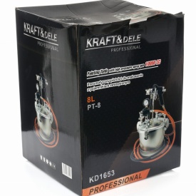 Agregat de vopsire pneumatic 8L KraftDele KD1653 cu rezervor din aluminiu, regulator de presiune și manometru - Img 11
