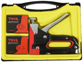 Capsator manual pentru tapițerie VERKE, corp metalic, 4-14 mm, reglaj forță, compatibil capse U/C/T, cu valiză - Img 2