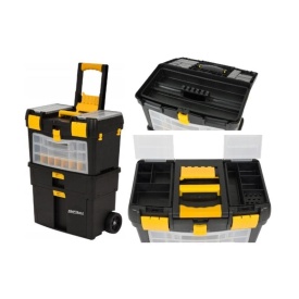 Cărucior de scule cu 3 compartimente și organizer KraftDele KD1075, mobil pentru atelier, garaj și intervenții rapide - Img 2