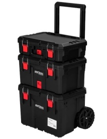 Cărucior modular pentru scule 3 cutii KraftDele KD1077 – organizator mobil cu roți și mâner telescopic