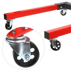 Cărucior montaj motor Mar-Pol 1500 lbs / 680 kg, cu suport rotativ reglabil și roți pentru service auto - Img 5