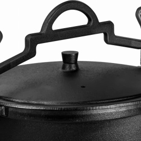 Ceaun din fontă 10L KraftDele KD4187, ceaun cu capac și picioare detașabile pentru gătit la foc deschis - Img 5