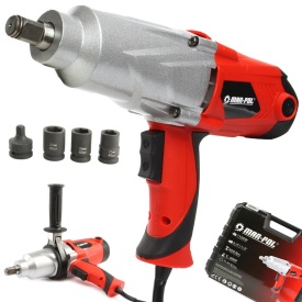 Cheie electrică de impact 3/4 inch Mar-Pol M80491, 800 Nm, cu 3 tubulare și adaptor 3/4 la 1/2 pentru atelier și garaj