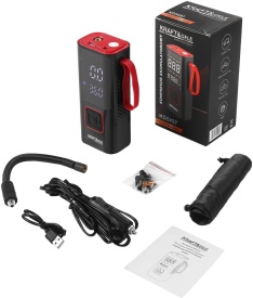 Compresor Auto cu Acumulator 7800mAh 10 BAR LCD + LED – Autonomie Mare & Powerbank | KraftDele KD5497 - Img 3